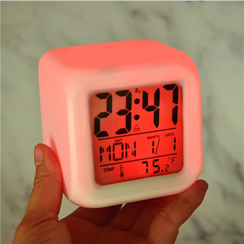 Creative LED Digital Alarm Clock with Colorful Dimmer Lights | Table & Room Decor