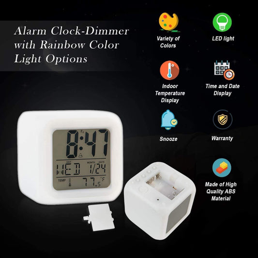 Creative LED Digital Alarm Clock with Colorful Dimmer Lights | Table & Room Decor