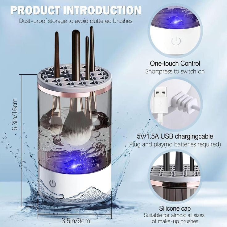 Portable Electric Makeup Brush Cleaner | Automatic Fast & Deep Cleaning Machine