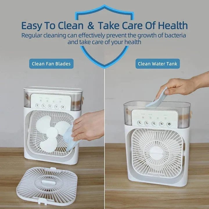 Portable Air Cooler Fan – Mini Desk Cooling Fan with Water Tank & Easy Cleaning