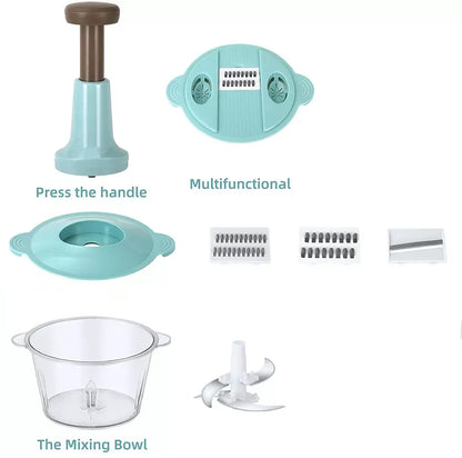 Food Chopper Manual Vegetable Chopper Mini food Processor, Dicers and Mincers 2L