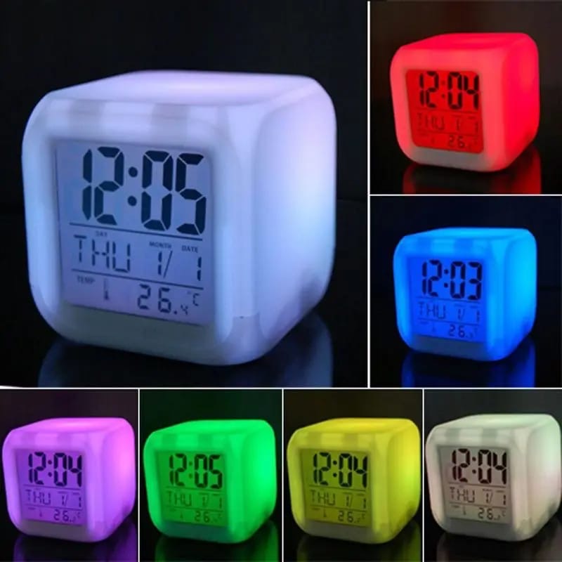 Creative LED Digital Alarm Clock with Colorful Dimmer Lights | Table & Room Decor