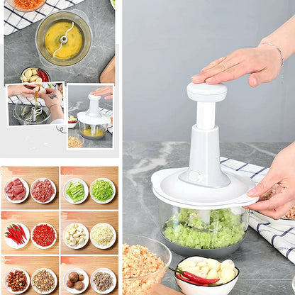Food Chopper Manual Vegetable Chopper Mini food Processor, Dicers and Mincers 2L