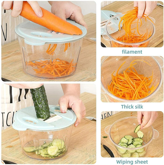 Food Chopper Manual Vegetable Chopper Mini food Processor, Dicers and Mincers 2L