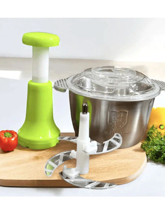 Large 2L Stainless Steel Bowl Effortless Vegetable Chopper & Meat Grinder⁠