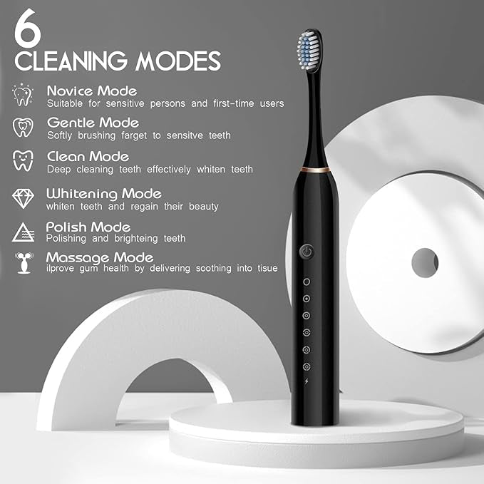Rechargeable Sonic Electric Toothbrush for Teeth Whitening & Gum Care