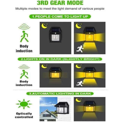 Motion Sensor Solar Wall Light & Outdoor Waterproof Camping Lamp⁠