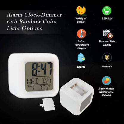 Creative LED Digital Alarm Clock with Colorful Dimmer Lights | Table & Room Decor