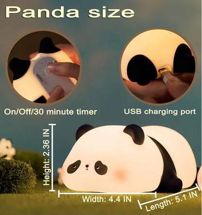 Rechargeable Cute Panda Silicon Night Light & Bedside Lamp⁠
