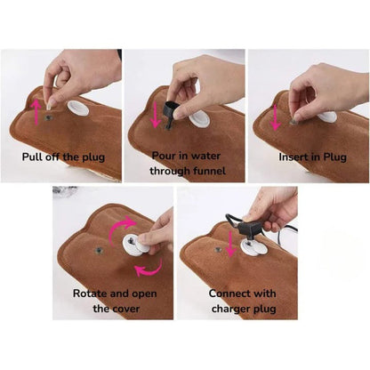 Rechargeable Electric Hot Water Bottle Hand Warmer Winter Heater Bag