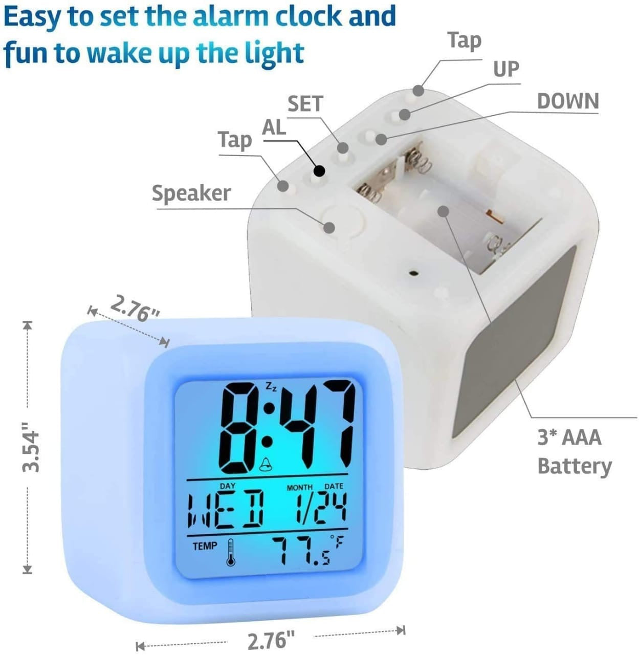 Creative LED Digital Alarm Clock with Colorful Dimmer Lights | Table & Room Decor