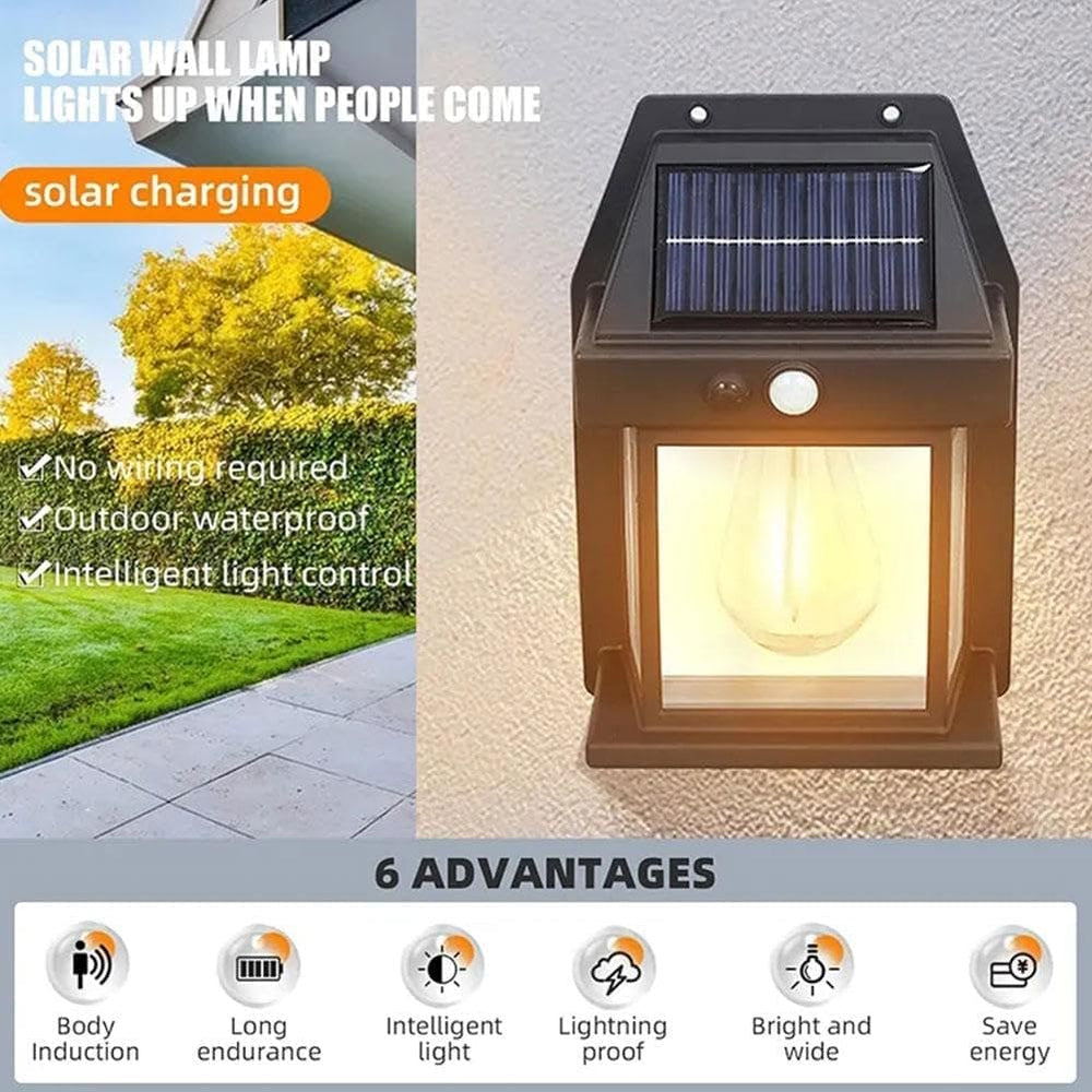 Motion Sensor Solar Wall Light & Outdoor Waterproof Camping Lamp⁠