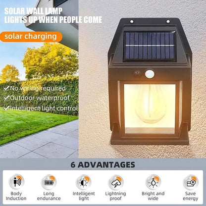 Motion Sensor Solar Wall Light & Outdoor Waterproof Camping Lamp⁠