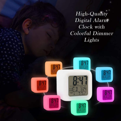 Creative LED Digital Alarm Clock with Colorful Dimmer Lights | Table & Room Decor
