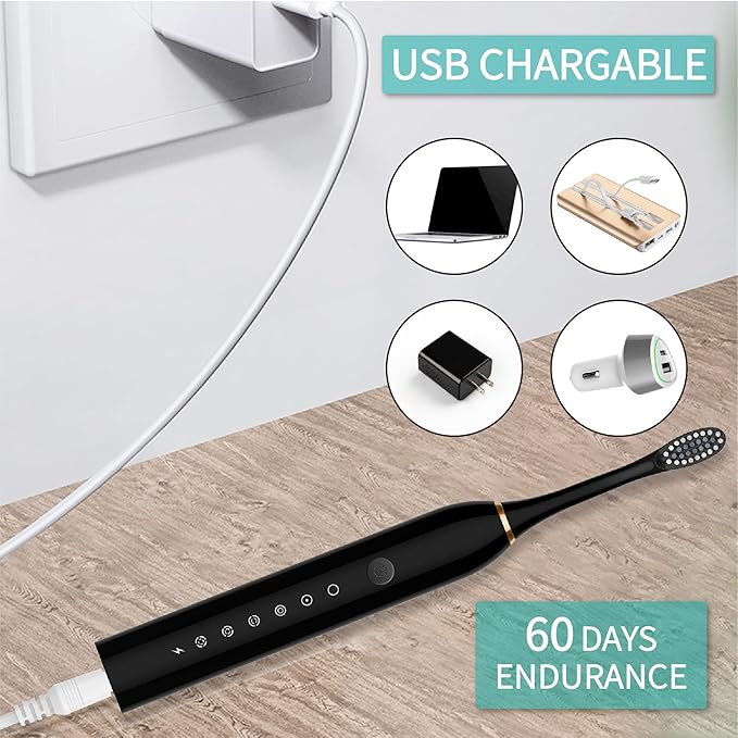 Rechargeable Sonic Electric Toothbrush for Teeth Whitening & Gum Care