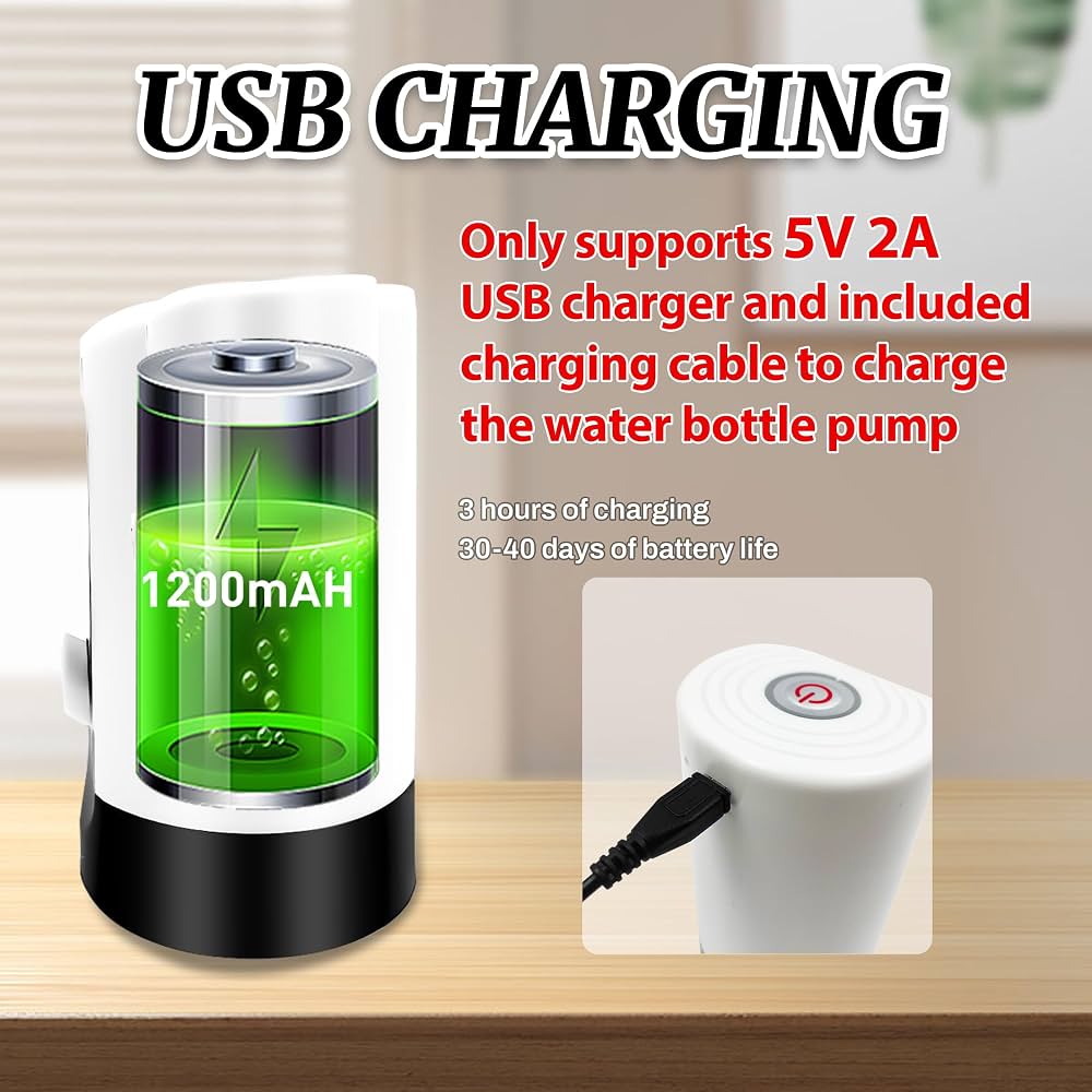 Automatic Electric Water Bottle Pump | USB Rechargeable Water Dispenser Pump