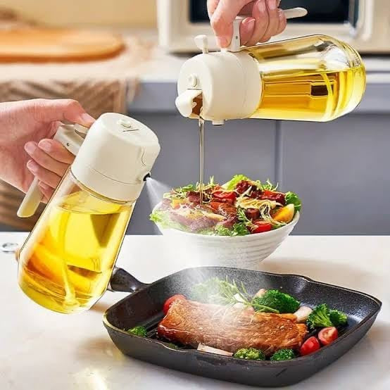 2-in-1 Oil Sprayer and Dispenser Bottle for Kitchen – Leakproof Olive Oil Spray & Pour Bottle