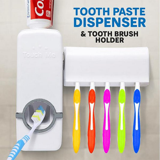 Automatic Toothpaste Dispenser & Multi-Slot Toothbrush Holder Set⁠