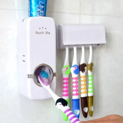 Automatic Toothpaste Dispenser & Multi-Slot Toothbrush Holder Set⁠