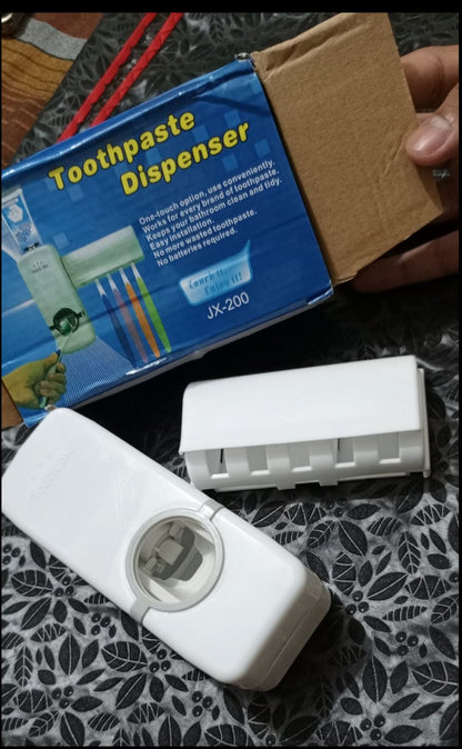 Automatic Toothpaste Dispenser & Multi-Slot Toothbrush Holder Set⁠