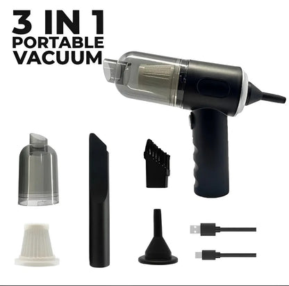 3-in-1 Portable Wireless Car & Home Vacuum Cleaner | Rechargeable & Multi-Functiona