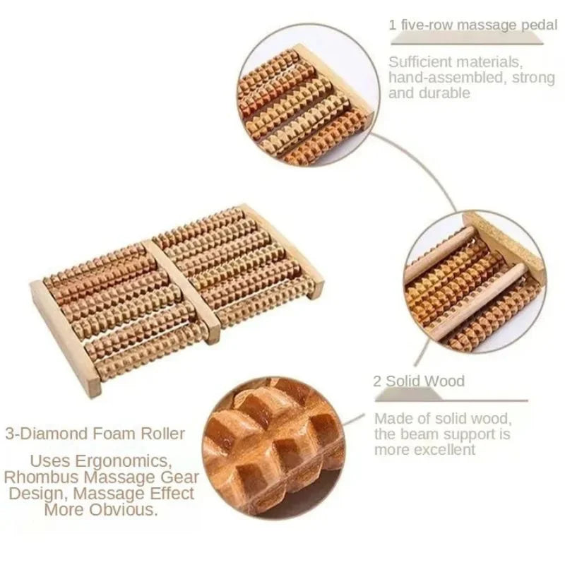 Wooden Foot Roller Massager